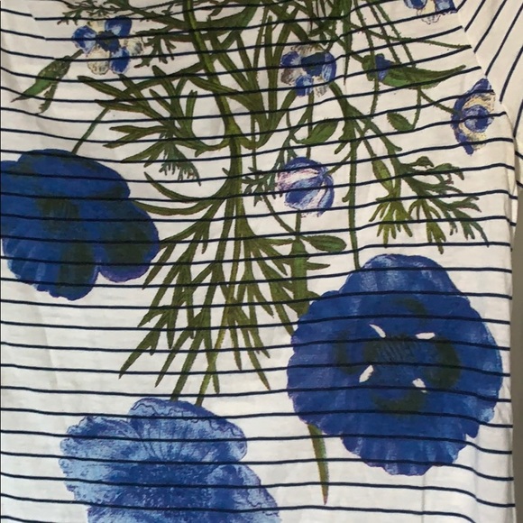 Language striped top w/ floral screen print anthro - Picture 2 of 5